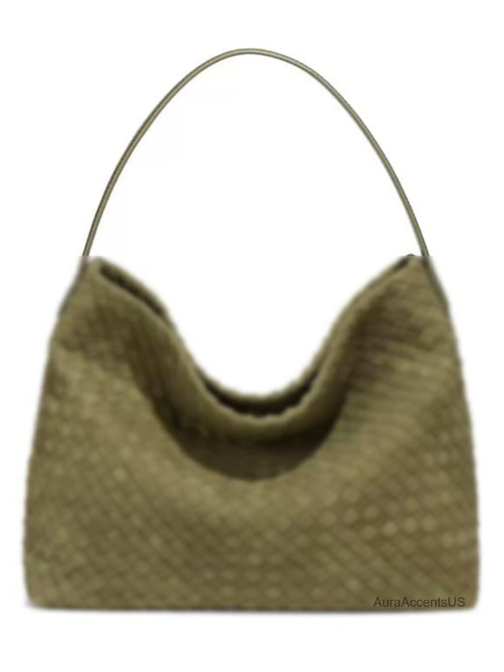 Faux Suede Woven Hobo Shoulder Bag with Detachable Strap Tote Satchel